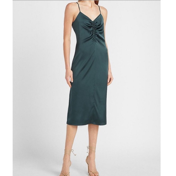 Express Dresses & Skirts - Express Ruched Front Midi Slip Dress
